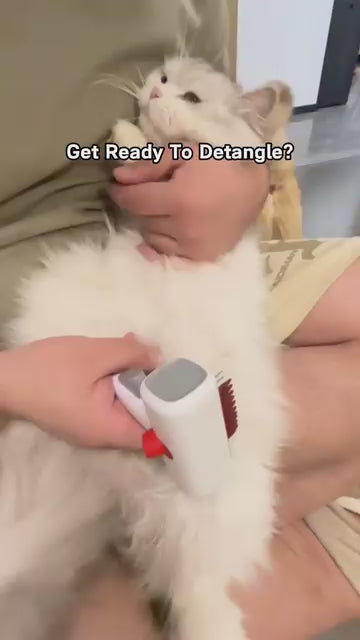 2-in-1 Cat Comb for Dematting & Deshedding,Efficiently Remove Loose Hair & Matted Fur,Undercoat Mat Dematting Tool